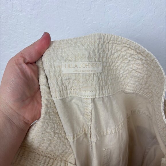 Ulla Johnson 12 Charline high rise belted Pants Beige Tan Pale Oak Quiet Luxury - Picture 4 of 5